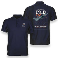 Thumbnail for Dassault Rafale C — F3-R standard design on navy blue double-side polo t-shirt, double-side print