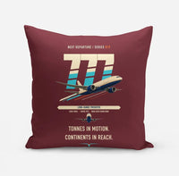 Thumbnail for Boeing 777F design on dark red pillow