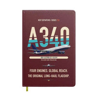 Thumbnail for Airbus A340-300 design on dark red notebook