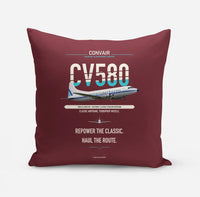 Thumbnail for Convair 580 design on dark red pillow
