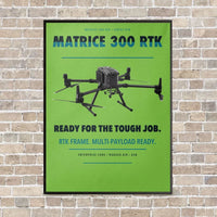 Thumbnail for DJI Matrice 300 RTK vertical canvas print - framed - light green background