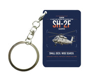 Thumbnail for Kaman SH-2F Seasprite design on navy blue designed key chain, double-side print