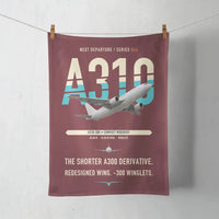 Thumbnail for Airbus A310-300 design on dark red towel