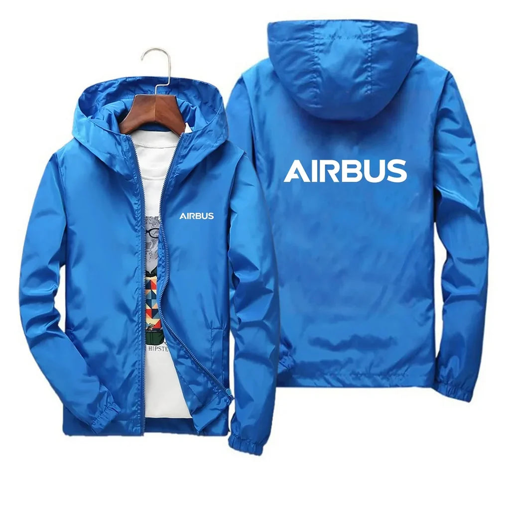 Airbus & Text Designed Thin Windbreaker Jackets - view 12