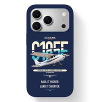 Thumbnail for Cessna A185F Skywagon design on navy blue magsafe iphone case, for iPhone 17 Pro