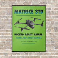 Thumbnail for DJI Matrice 3TD vertical canvas print - framed - light green background
