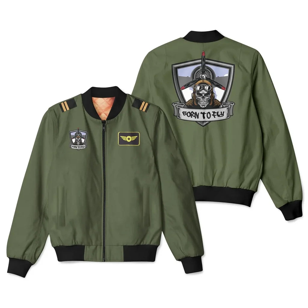 Customisable Skull Pilot Patch & Customizable 3D Bomber Jacket - view 12