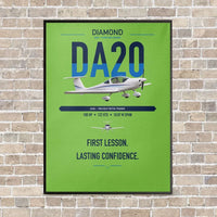 Thumbnail for Diamond DA20 vertical canvas print - framed - light green background