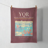 Thumbnail for Regina International Airport (YQR) design on dark red towel