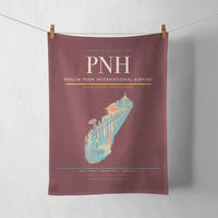 Thumbnail for Phnom Penh International Airport (PNH) design on dark red towel