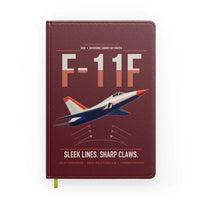 Thumbnail for F-11F Tiger design on dark red notebook