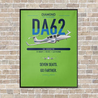 Thumbnail for Diamond DA62 vertical canvas print - framed - light green background