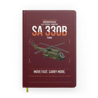 Thumbnail for Aérospatiale SA 330B Puma design on dark red notebook
