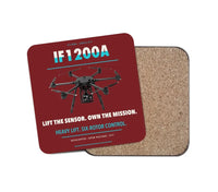 Thumbnail for Inspired Flight IF1200A design on dark red 1 piece coaster