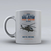 Thumbnail for Sikorsky HH-60W Jolly Green II design on light gray ceramic mug, double-side print