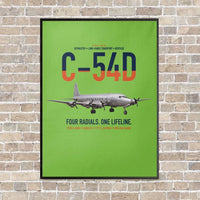 Thumbnail for C-54D Skymaster vertical canvas print - framed - light green background