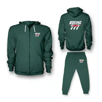 Thumbnail for Amazing Boeing 777 Zipped Hoodie - Green