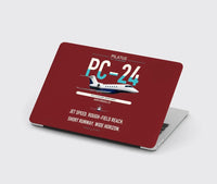 Thumbnail for Pilatus PC-24 design on dark red MacBook case