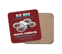 Thumbnail for DJI Neo design on dark red 1 piece coaster