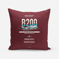 Thumbnail for Beechcraft King Air B200 design on dark red pillow