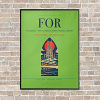 Thumbnail for Fortaleza - Pinto Martins International Airport FOR - Canvas Framed - Light Green