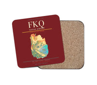 Thumbnail for Fakfak Airport (FKQ) design on dark red 1 piece coaster