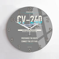 Thumbnail for Convair CV-240 design on gray no frame wall clock