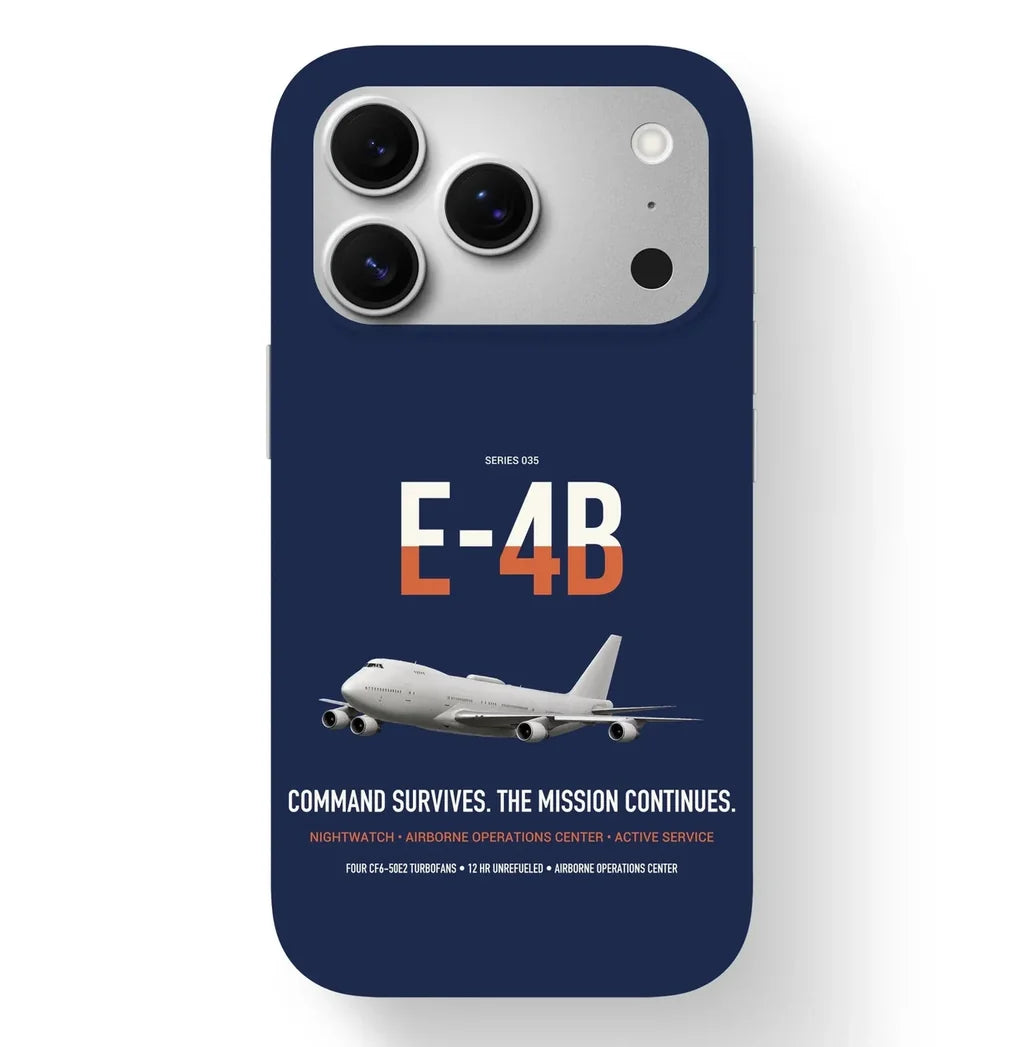 E-4B Nightwatch design on navy blue magsafe iphone case, for iPhone 17 Pro