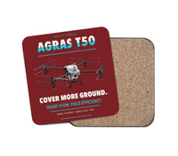 Thumbnail for DJI Agras T50 design on dark red 1 piece coaster