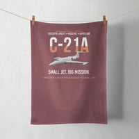 Thumbnail for C-21A Learjet Small Jet Big Mission design on dark red towel