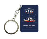Thumbnail for Airbus H175 design on navy blue designed key chain, double-side print