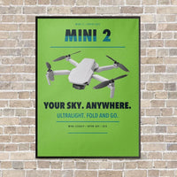 Thumbnail for DJI Mini 2 vertical canvas print - framed - light green background