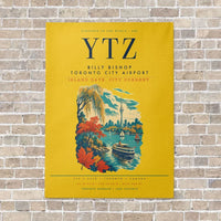 Thumbnail for Billy Bishop Toronto City Airport YTZ vertical canvas print - no frame - yellow background