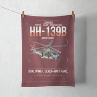 Thumbnail for Leonardo HH-139B design on dark red towel