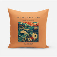 Thumbnail for VINTAGE G4078 - The Headland Light - Designed Pillows design on orange