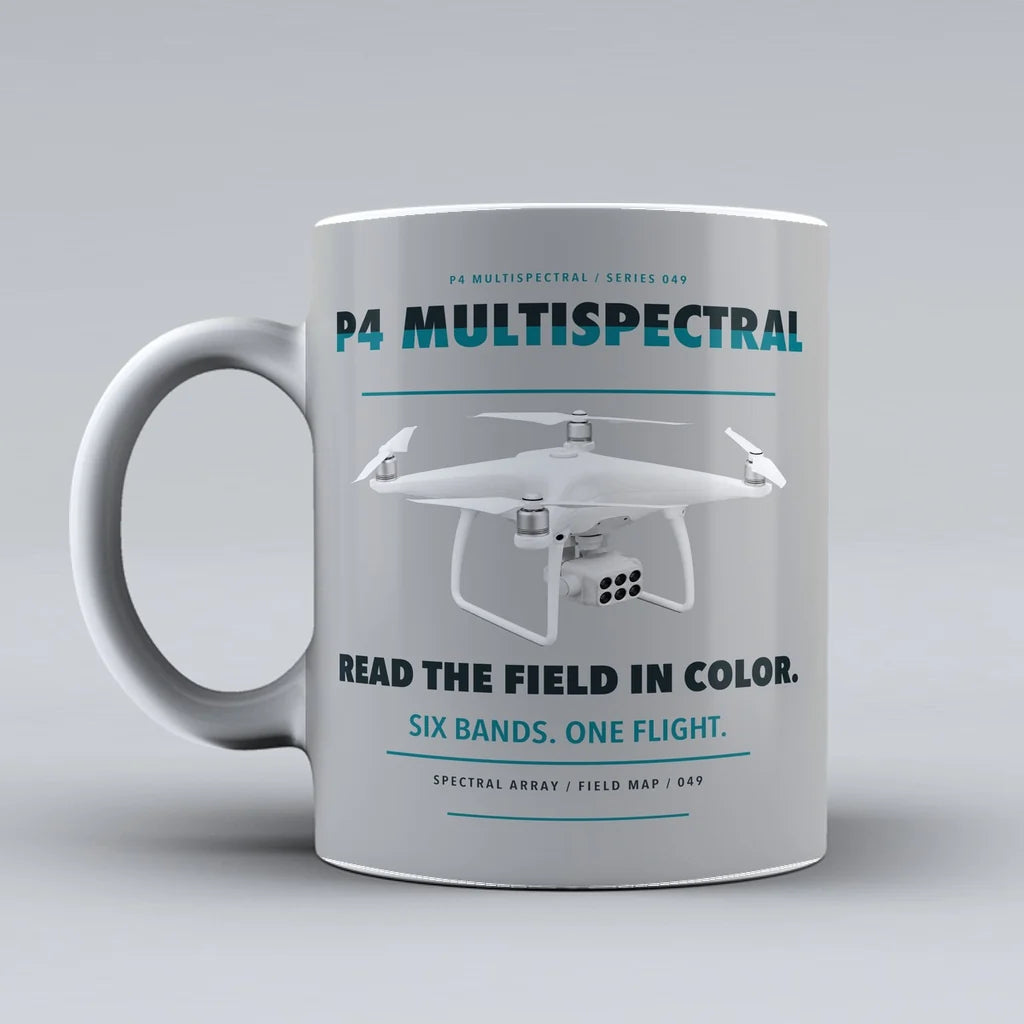 P4 Multispectral Mug design on light gray dji