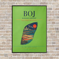 Thumbnail for Burgas Airport BOJ - Canvas Framed - Light Green