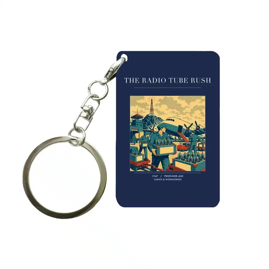 VINTAGE G4414 - The Radio Tube Rush - Designed Key Chain design on navyblue
