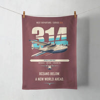 Thumbnail for Boeing 314 Clipper design on dark red towel