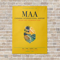 Thumbnail for Chennai International Airport MAA vertical canvas print - no frame - yellow background