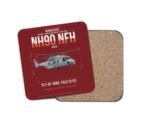 Thumbnail for NHIndustries NH90 NFH Caïman design on dark red 1 piece coaster