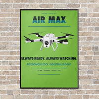 Thumbnail for Percepto Air Max vertical canvas print - framed - light green background