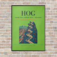 Thumbnail for Frank País Airport HOG — Holguín vertical canvas print - framed - light green background
