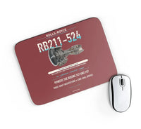 Thumbnail for RB211-524 design on dark red rectangle mouse pad
