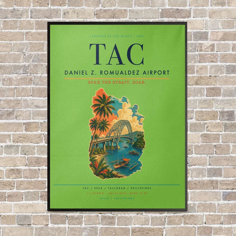 Daniel Z. Romualdez Airport TAC vertical canvas print - framed - light green background