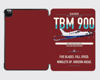 Thumbnail for Daher TBM 900 design on dark red ipad tablet case