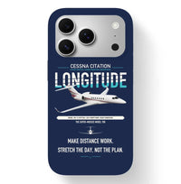 Thumbnail for Cessna Citation Longitude design on navy blue magsafe iphone case, for iPhone 17 Pro