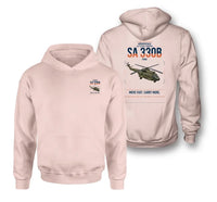 Thumbnail for Aérospatiale SA 330B Puma design on pink double-side hoodie, double-side print
