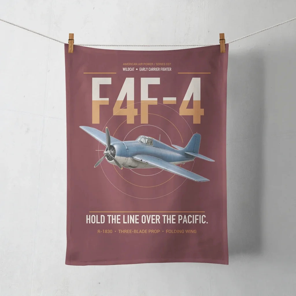 F4F-4 Wildcat design on dark red towel