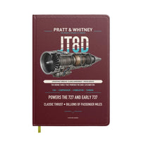 Thumbnail for JT8D design on dark red notebook